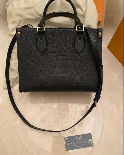 LV Black Empreinte Leather Onthego PM Bag