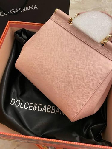 DG Miss Sicily black leather small top handle bag