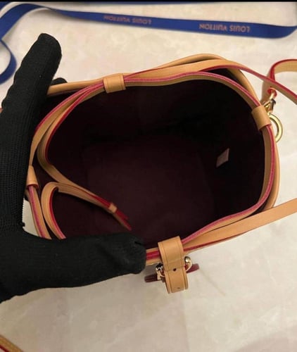 LV Brown Coated Canvas Monogram Noe Purse Sling Ba...