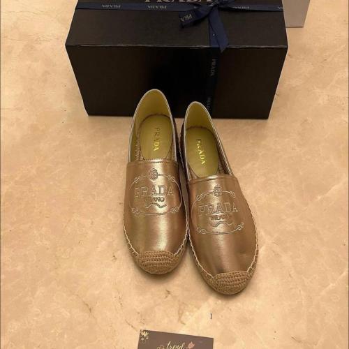 Prada logo espadrille shoes in patent leather