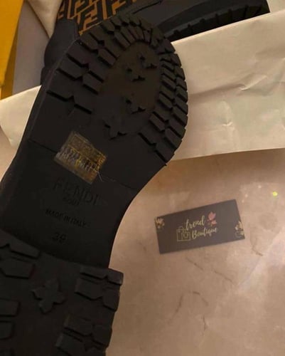 Fendi Black/Brown Fabric and Leather Rockoko Comba...