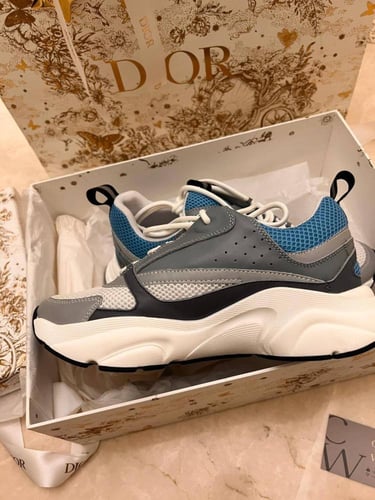 Dior B22 Mesh & Leather Grey/White Sneakers