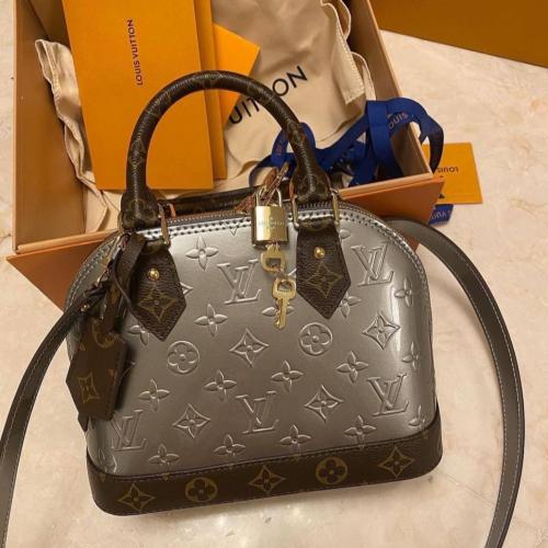 LV Metallise Monogram Vernis and Canvas Alma BB Ba...