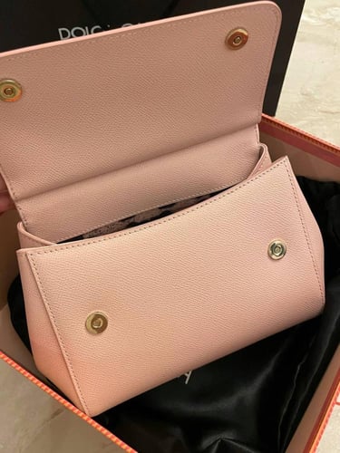 DG Miss Sicily black leather small top handle bag