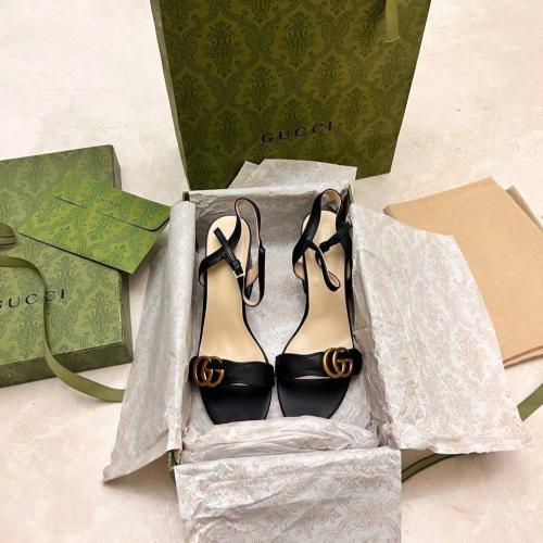 Black Leather GG Marmont Black heels