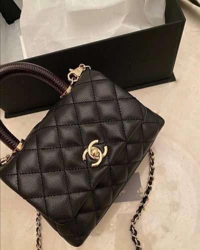 Chanel Black Quilted Caviar Leather Extra Mini Coc...