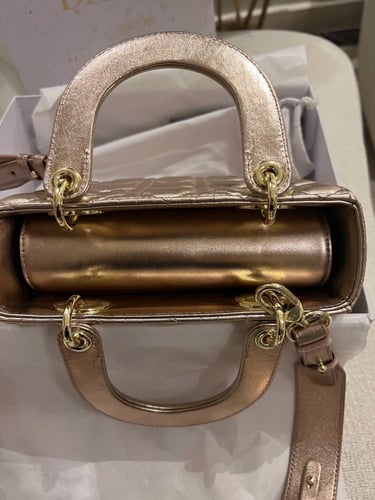 Dior Lady Dior small Sable Studded Leather Handbag