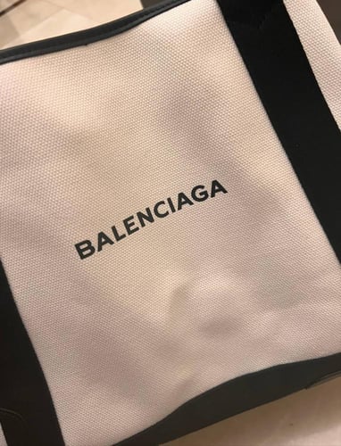 Balenc XS Capas handbag in white and gray leather...