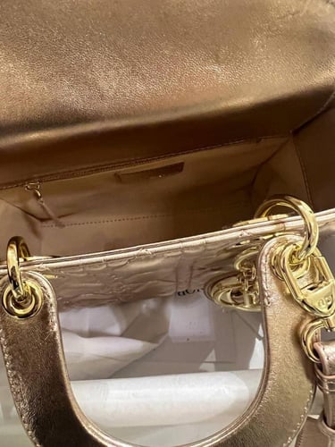 Dior Lady Dior small Sable Studded Leather Handbag