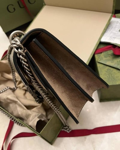 Gucci Dionysus Small Shoulder Bag in Suede and Sup...