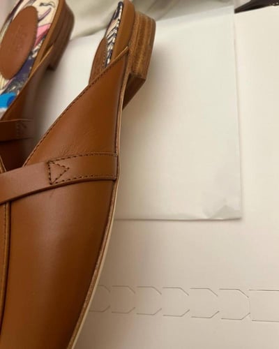 Hermes Brown Leather Oz Mules