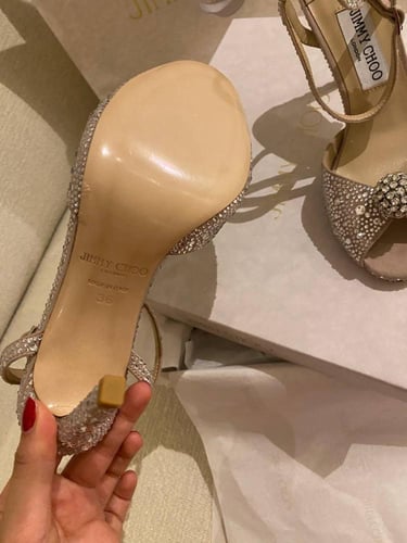 Suede Crystal Embellished Sacora heels