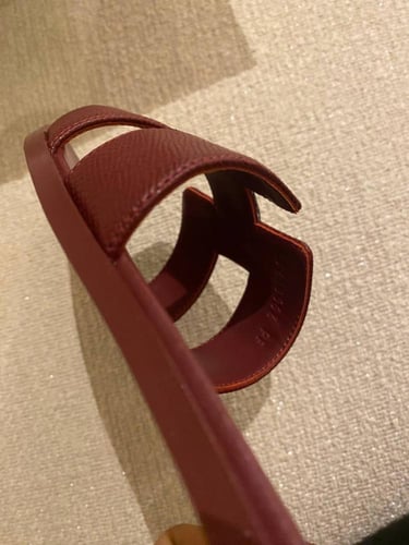 Hermes Oran Bordeaux sandals - burgundy color