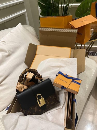 LV Black Monogram Canvas and Leather Locky BB Bag