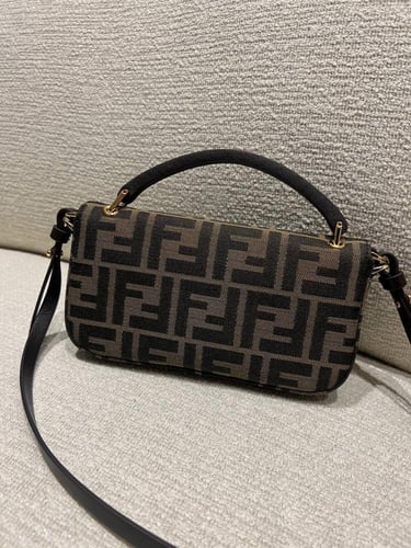 Fendi Brown jacquard bag with FF print