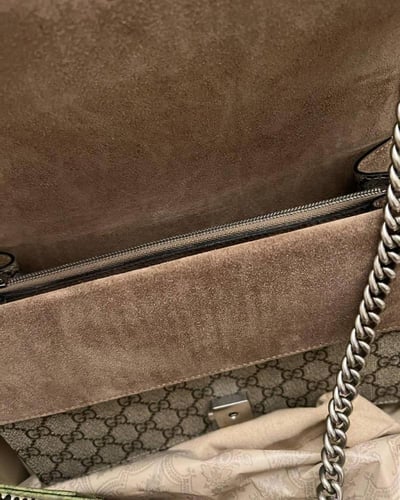 Gucci Dionysus Small Shoulder Bag in Suede and Sup...