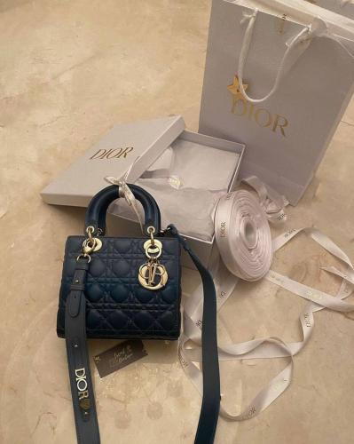 Dior blue ombré Leather Lady Small Bag