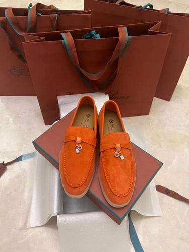 Loro Piana Black Suede Summer Charms Walk Loafers