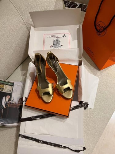 Knight gold leather heels