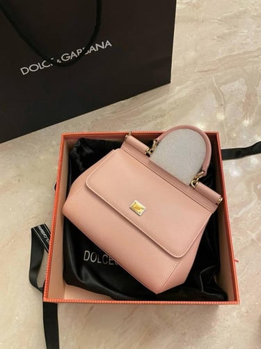 DG Miss Sicily black leather small top handle bag