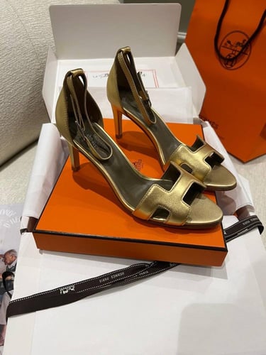 Knight gold leather heels