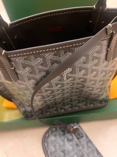 Goyard Anjou Mini Bag Goyardine Navy Blue Reversib...