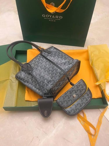 Goyard Anjou Mini Bag Goyardine Navy Blue Reversib...