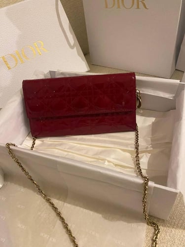 Wallet on-chain dior bag (red-cherry)