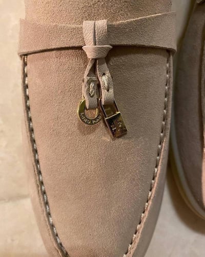 Loro Piana Beige Suede Summer Charms Walk Loafers