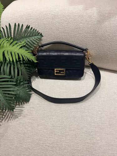 Fendi Black FF pattern canvas bag