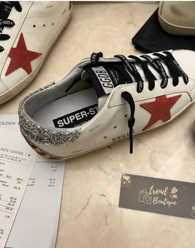 GOLDEN GOOSEOUT Superstar Leather & Snakeskin Snea...