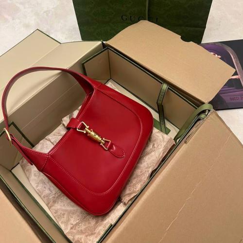 Gucci Red Leather Jackie 1961 Shoulder Bag