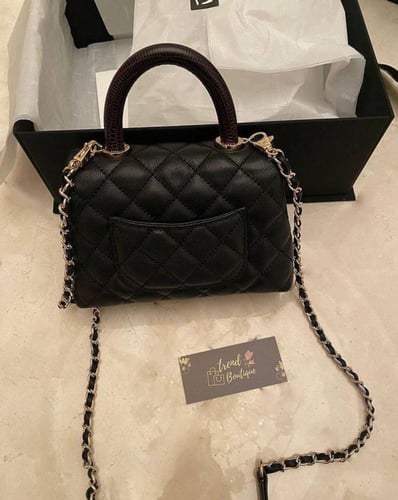 Chanel Black Quilted Caviar Leather Extra Mini Coc...