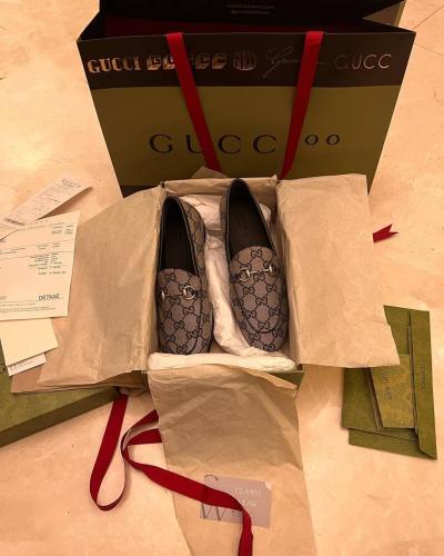 Gucci Horsebit Jordan Canvas GG Green/Brown Loafer...