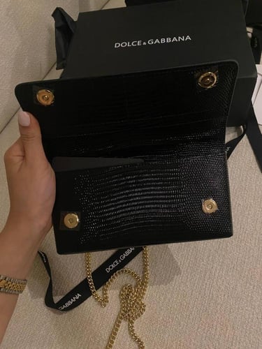 DG – Iguana-Print Mini Sicily Bag (Black)