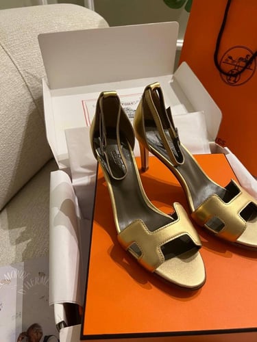 Knight gold leather heels