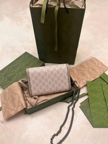 Gucci Beige GG Supreme Canvas and Leather Super Mi...