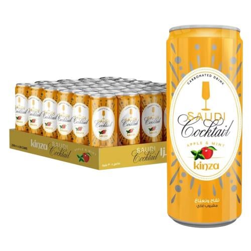 كينزا مشروب غازي بنكهة الكوكتيل تفاح ونعناع كرتون...