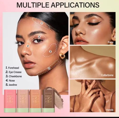 أحمر الخدود الكوري بلمعة