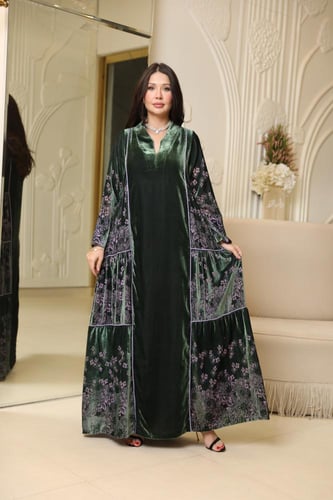 فستان بتصميم عصري بخامة مخمل حرير بتصميم قصه A-lin...