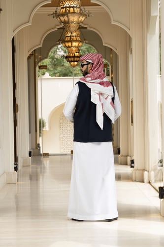 سديري جوخ ساده اللون كحلي - مبطن فرو كحلي