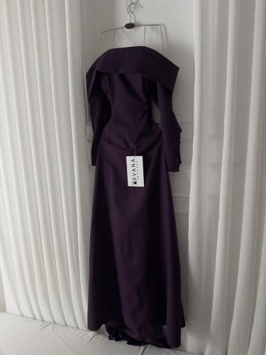 فستان موف بكمام طويله