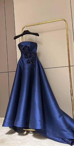 فستان ميكادو سهره بالون الكحلي الفاتح