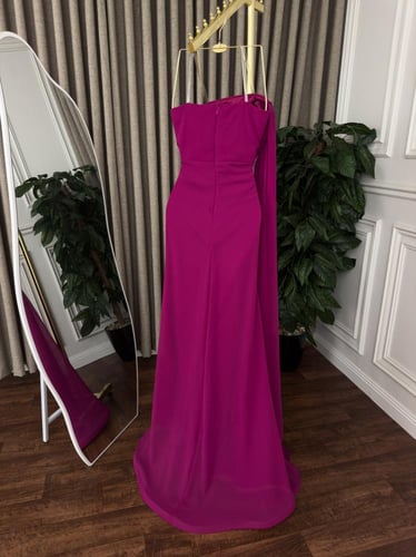 فستان فوشي طويل انيق