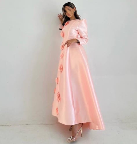 فستان ميكادو طويل ورود بارزه