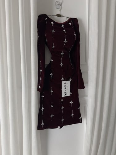 فستان مخمل جوخ قصير