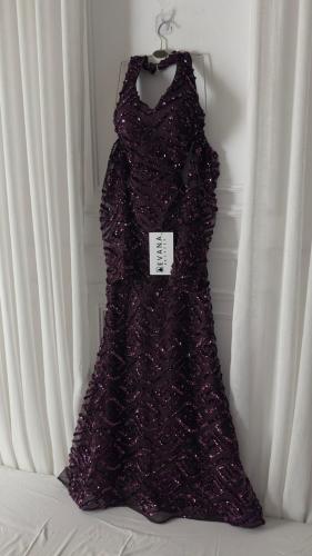 فستان موف على اكمام