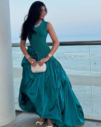 فستان تركوازي راقي