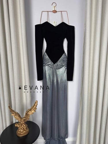 فستان اطلس على مخمل ماسك