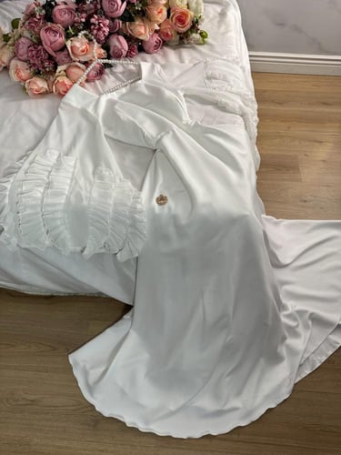 فستان اوفوايت ناعم بأكمام واسعه